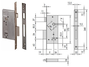 CISA SERRATURA 57211-60 INF. D.MAPPA X LEGNO