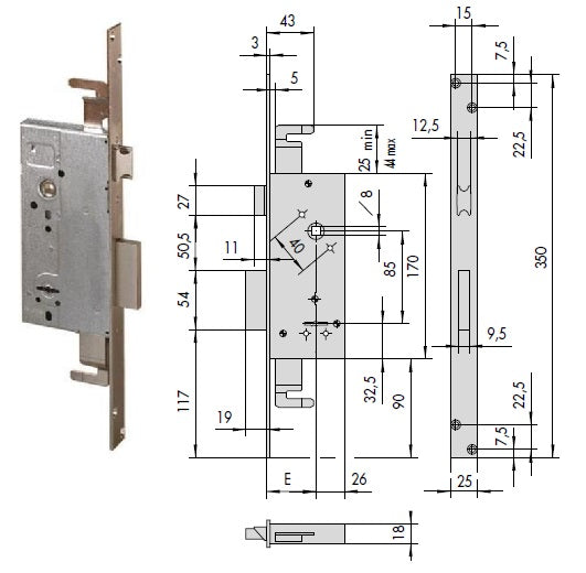 5Pz Fme Art. 82.180 Adattatore 16A+T-3 Bipasso