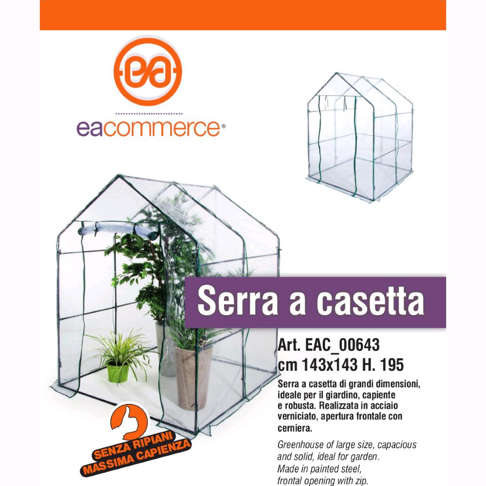 Serra da Giardino Senza Ripiani con copertura in PVC impermeabile 140x140x197H cm