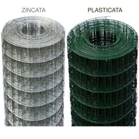 Rete Recinzione Elettrosaldata Metallica Plasticata VERDE maglia 50X75 mm H:200 cm Rotolo 25 mt 