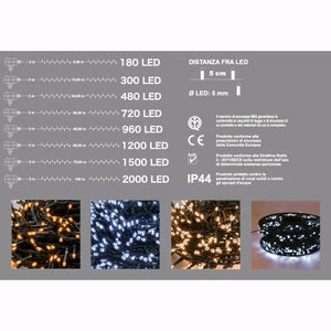 Serie Luci Natale 300 Led Luce Calda Traditional Filo 17 mt Uso Esterno D2199