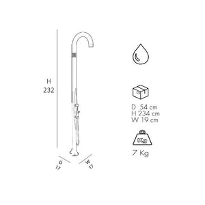 Doccia Tradizionale In Polietilene Funny Yin Top Line Con Doccetta E Miscelatore Colore Zaffiro Cv-T145-Tl/5600