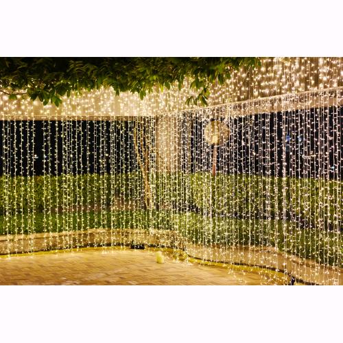 Tenda Cascata Luminosa Luci Natale 200 LED Bianco Caldo 1x2 metri Collegabile D2371