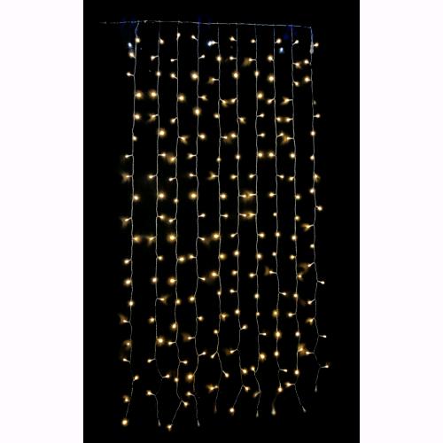 Tenda Cascata Luminosa Luci Natale 200 LED Bianco Caldo 1x2 metri Collegabile D2371