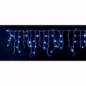 Tenda Cascata Luminosa Luci Natale 180 LED Bianco Freddo 450x50 cm Collegabile D2367