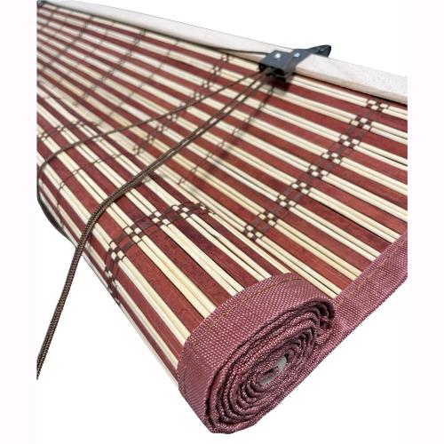 Tapparella in Listelli Bambù Bordo Cotone 100x160H cm Midollino Colore Marrone Serena