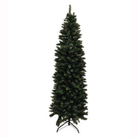 Albero di Natale SLIM GHERKIN Stretto Verde 150cm 288 Rami PVC Apertura Ombrello F4848