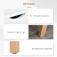 Mobile TV fino a 65” 150x39x50 cm in Truciolato e MDF Bianco