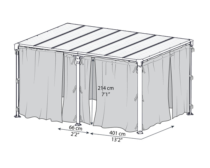 Set Di Tende Per Gazebo Martinique 4.7X2.2 m