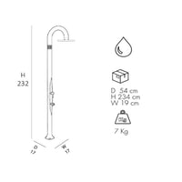 Doccia Tradizionale In Alluminio Funny Yin Top Line Con Miscelatore E Lavapiedi Colore Perla Nera Cv-T325-Tl/7300