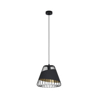 Lampadario Industrial Austell 1 Luce Acciaio Nero