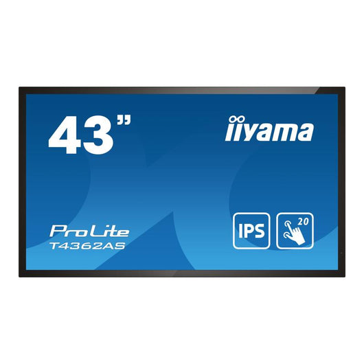 Iiyama t4362as-b1 visualizzatore di messaggi pannello piatto interattivo 108 cm (42.5") ips 500 cd/m² 4k ultra hd nero touch screen processore integrato android 8.0 24/7 - 141776