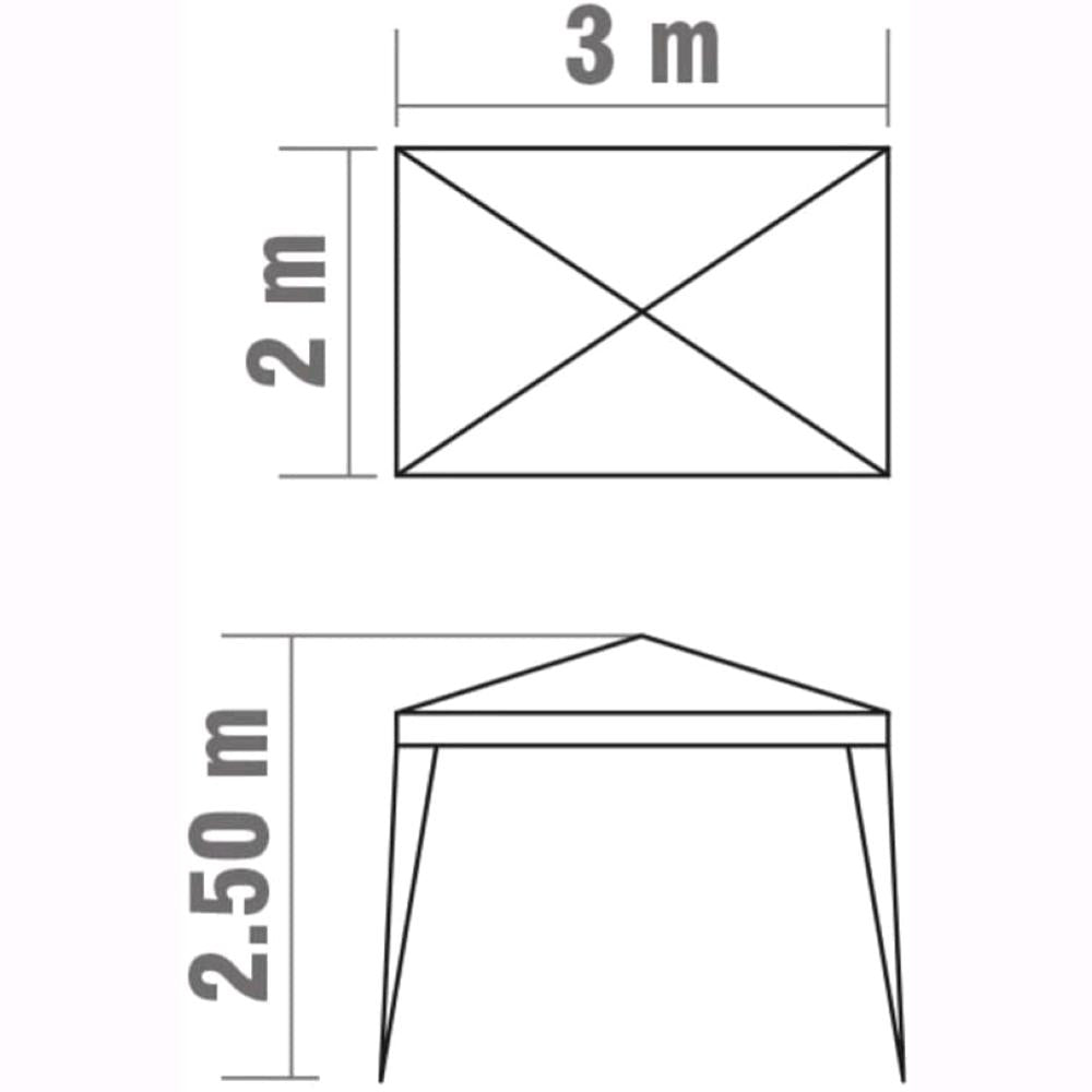 Gazebo con telo in PE 105 gr/mq da 2x3 metri Bianco da Giardino per Banchetti