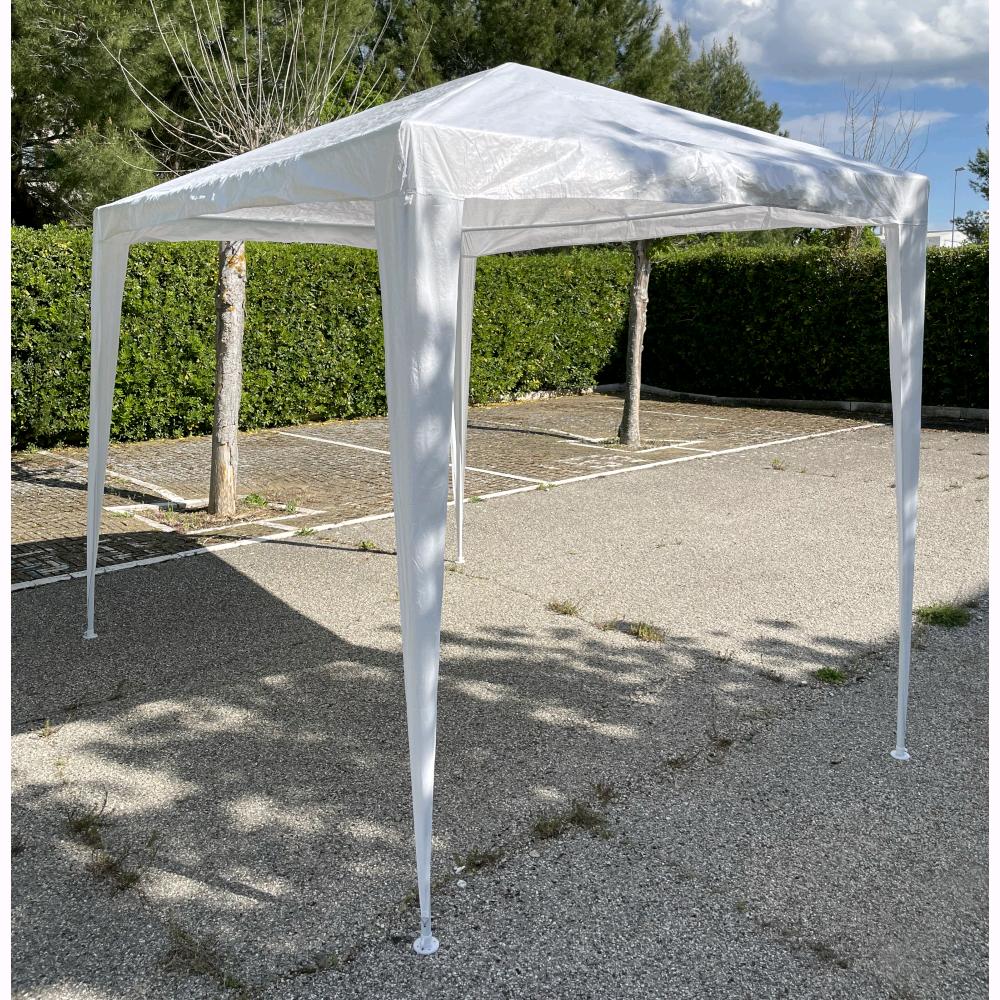 Gazebo con telo in PE 105 gr/mq da 2x3 metri Bianco da Giardino per Banchetti