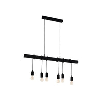 Lampadario Industrial Townshend 6 Luci Acciaio Nero