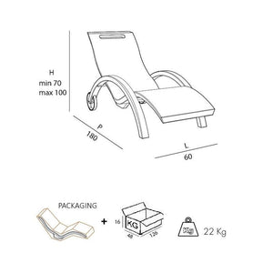 Sdraio Chaise Longe Lettino  Da Esterno Prendisole In Polietilene Colore Verde Scuro Cv-S110/6016