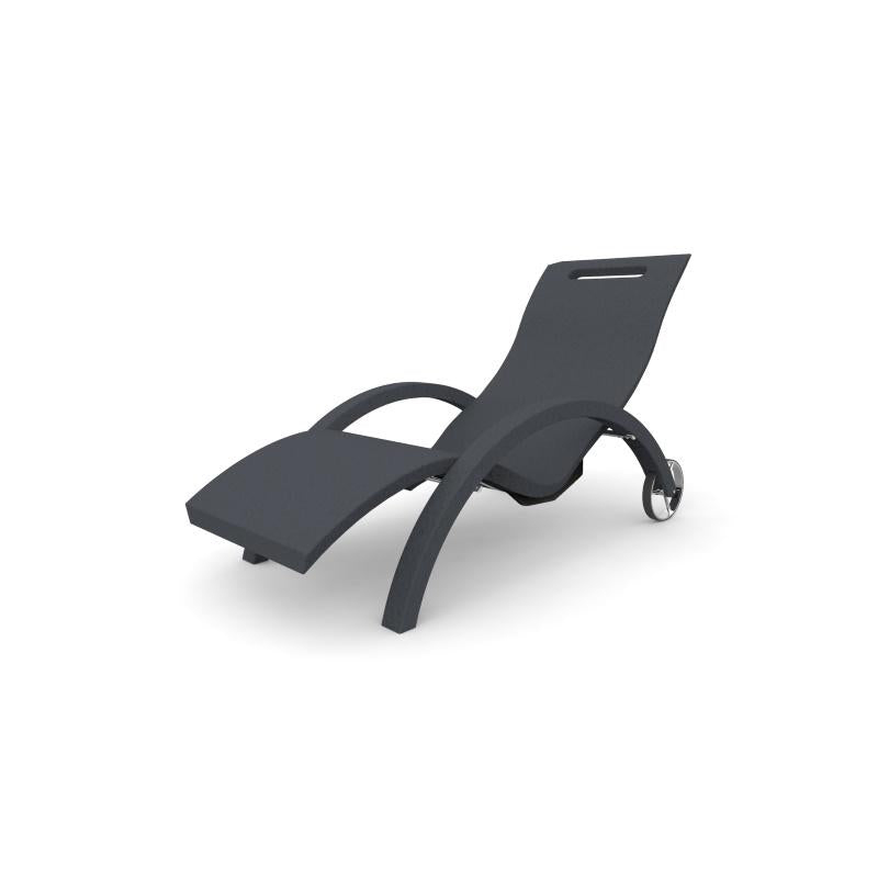 Sdraio Chaise Longe Lettino  Da Esterno Prendisole In Polietilene Colore Antracite Cv-S110/7016