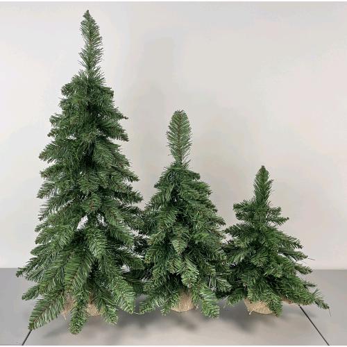 Albero di Natale Pinetto Alberello 60 Cm 67 Rami in PVC con base in Juta