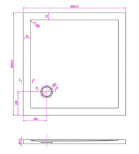 Piatto doccia ultraflat in acrilico alto 5cm (quadrato) - Misura: 90 x 90 x 5h