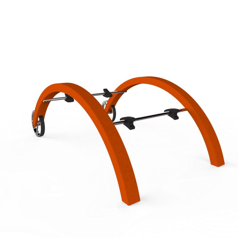 Supporto Con Ruote E Braccioli Per Chaise Longe In Polietilene Colore Arancione Cv-S910/2009