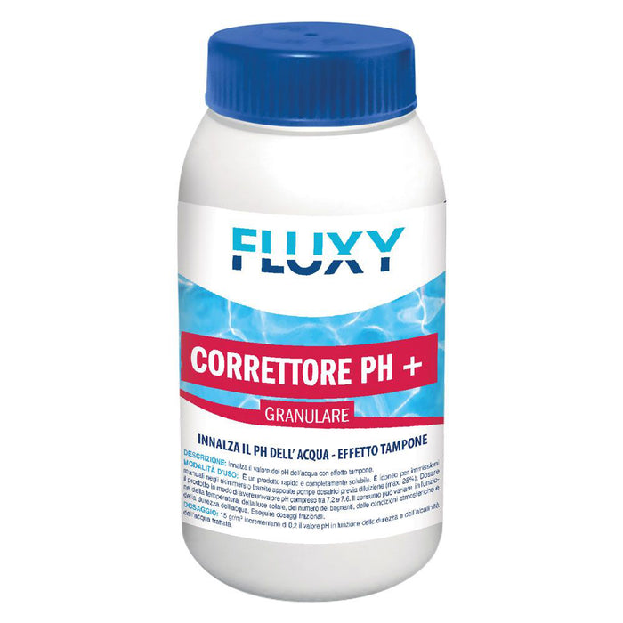 CORRETTORE GRANULARE DI PH+ PER PISCINE INNALZA IL PH DELL'ACQUA 1KG FLUXY