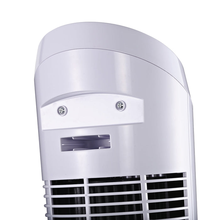 Ventilatore a Torre Oscillante da 45W a 3 Velocità 27x27x75 cm in ABS Bianco