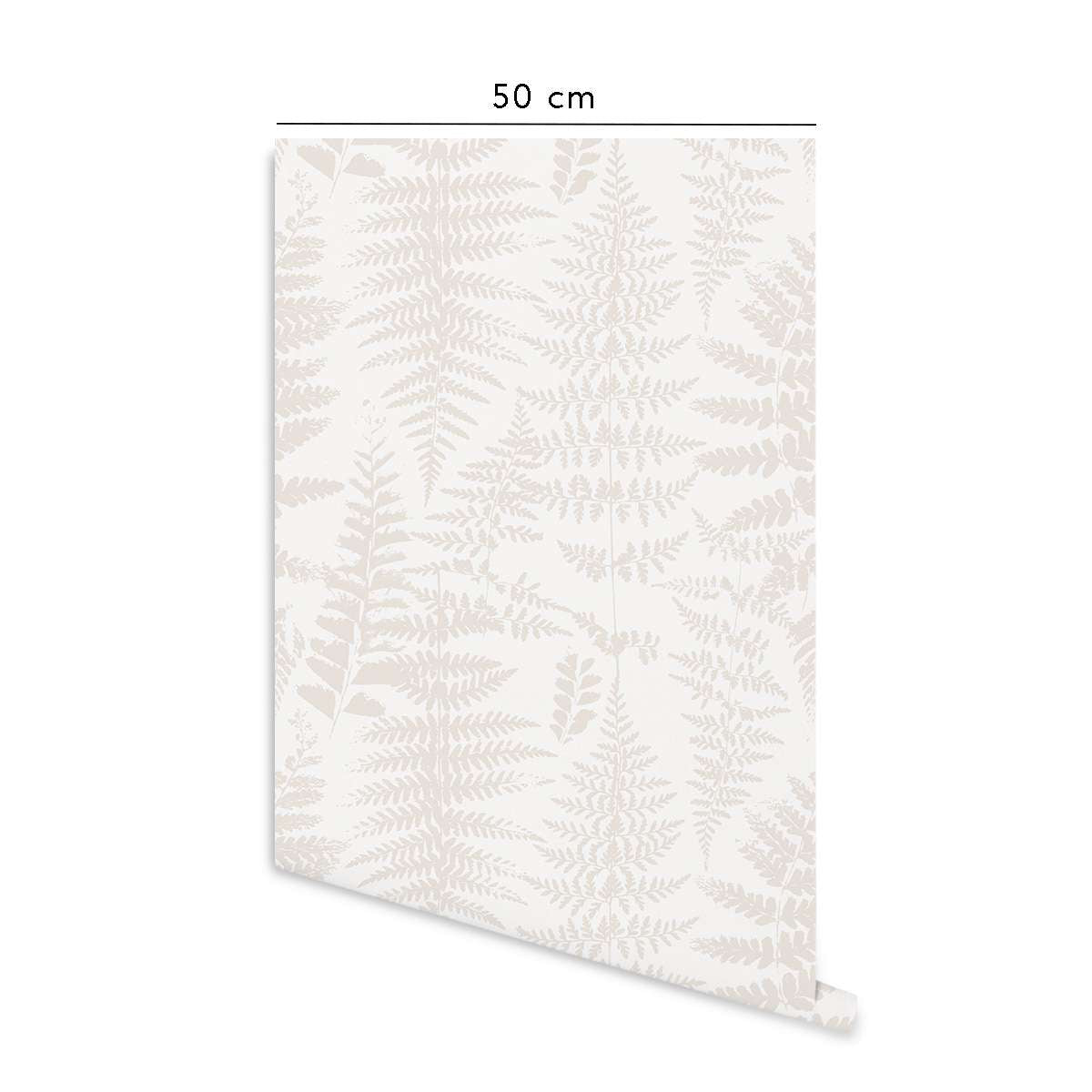 Carta da parati adesiva Fern in vinile avorio- 1 rotolo 50x300 cm-Decochic