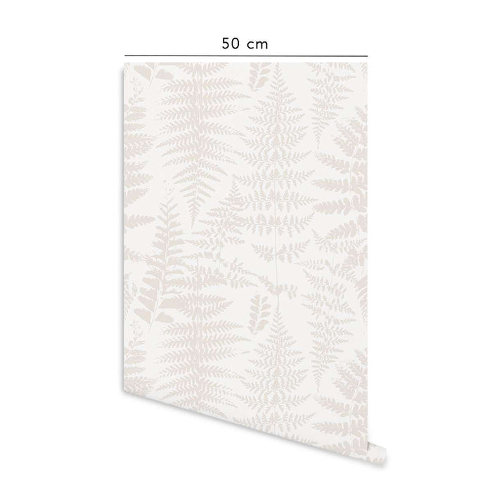 Carta da parati adesiva Fern in vinile avorio- 1 rotolo 50x300 cm-Decochic