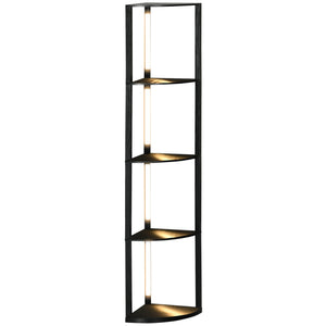 Lampada da Terra a LED 41x29,5x163,5 cm in MDF Nero