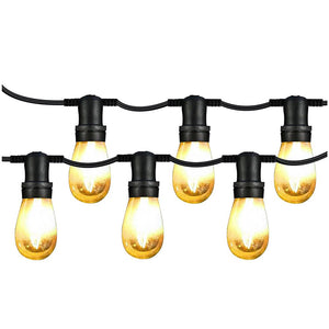 Catena di Lampadine 10 Metri E27 Impermeabile IP65 LED Luci Esterne Catena Luci per Esterno 230V COLORE NERO