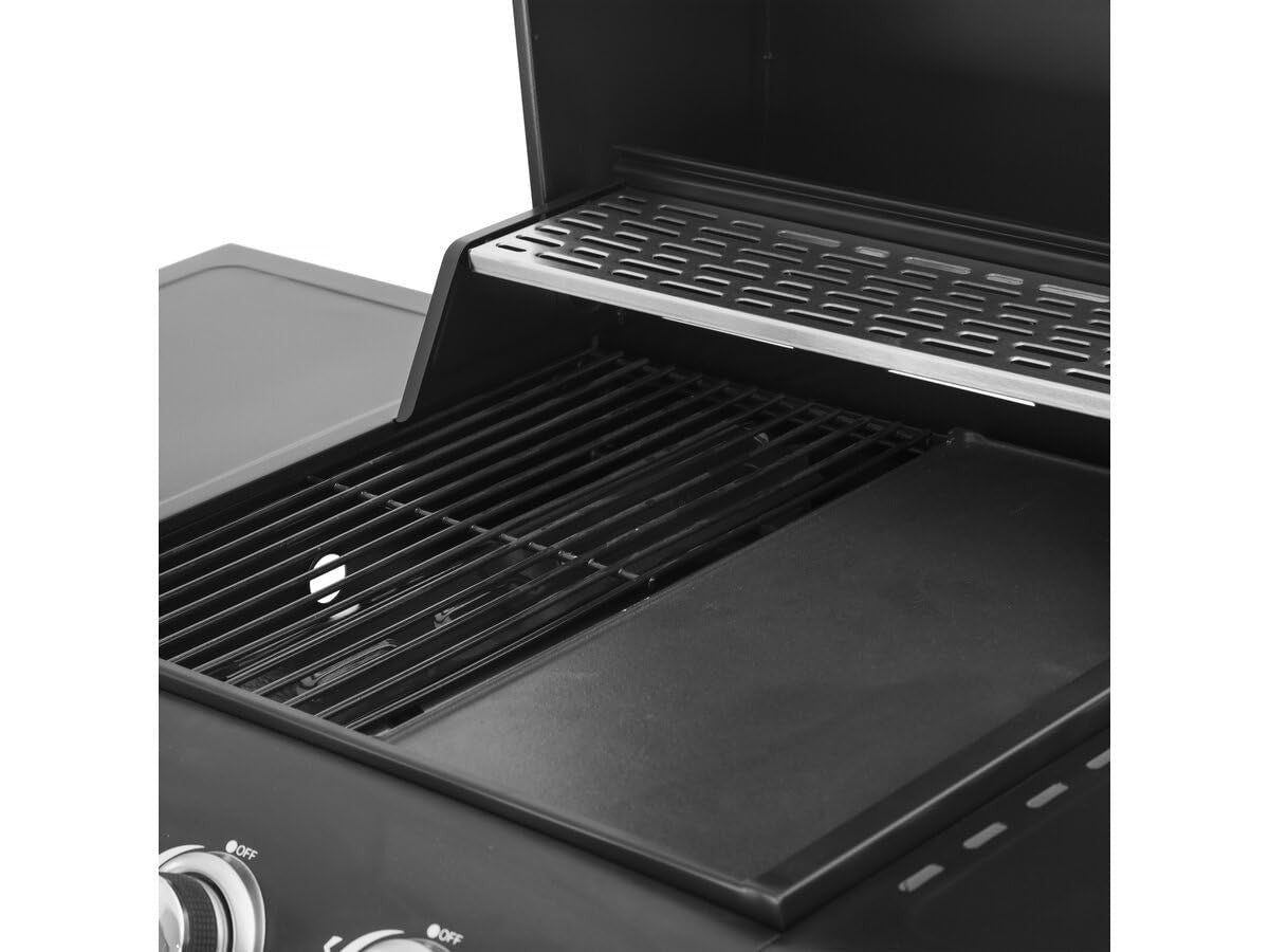 Habitat et Jardin Barbecue a Gas 4+1 Fornelli 11,5 kW Acciaio Inox Nero