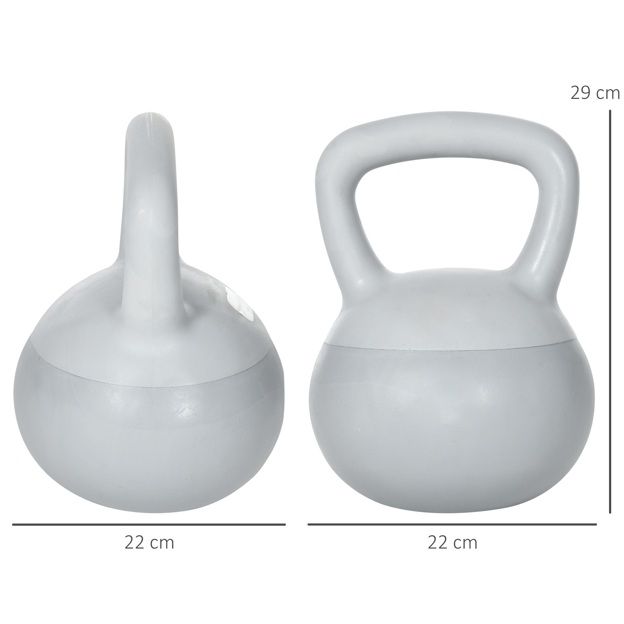 Kettlebell per Allenamento 8 Kg in PVC e Sabbia Metallica Grigio