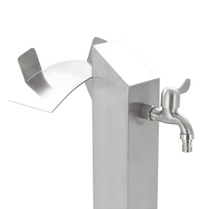 Fontana da giardino a colonna esterno magnolia acciaio inox spazzolato h 95 cm *** confezione 1