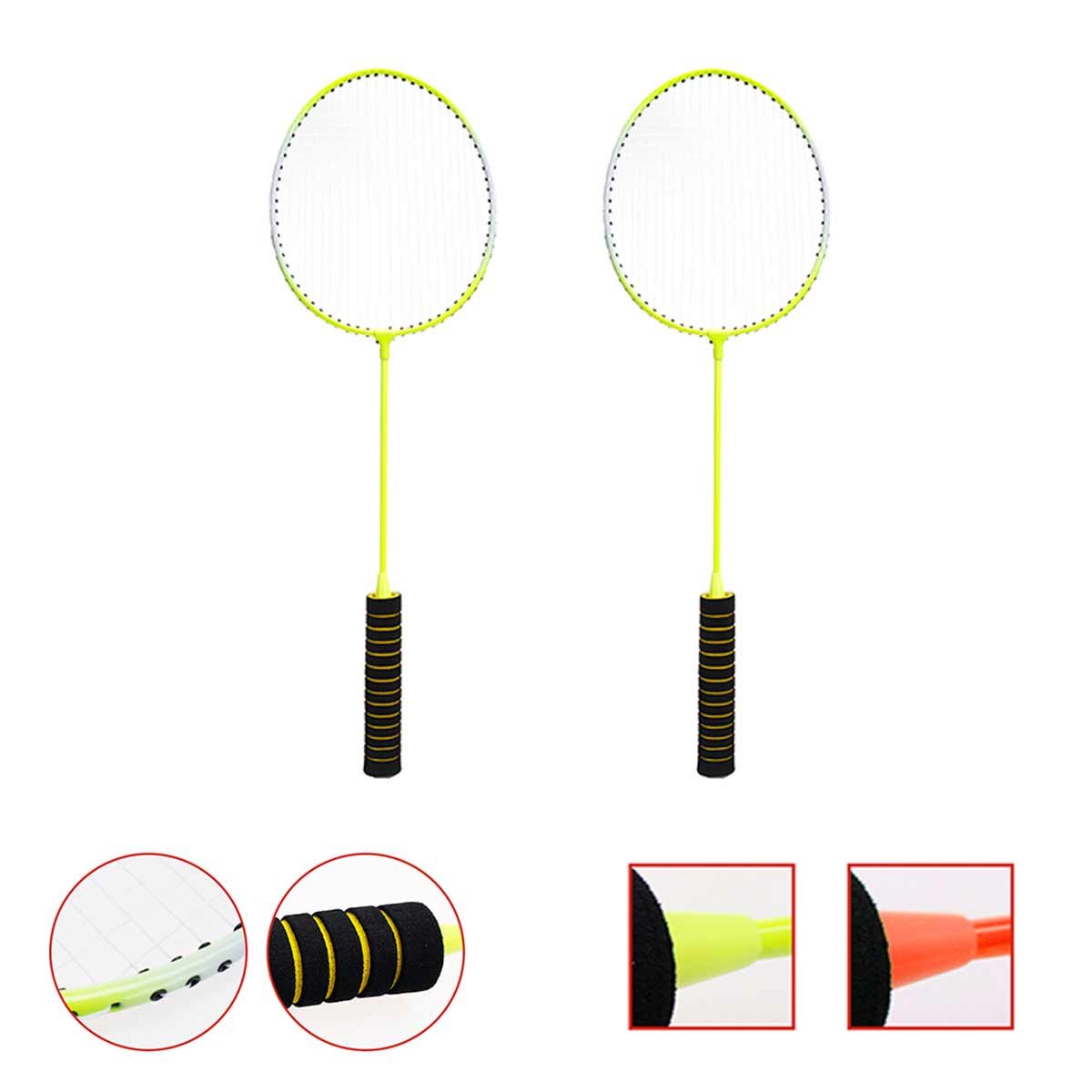 4pcs Racchette Badminton per Principianti per Pratica Forma Classica con Custodia Colore Assortito Impugnatura Gommata