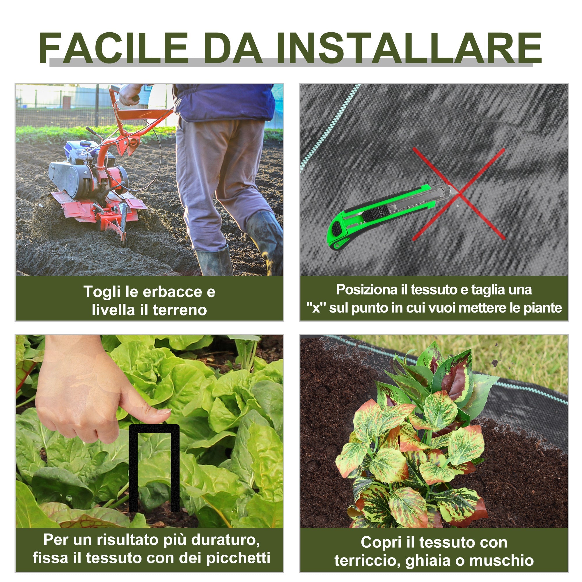 Telo per Pacciamatura 50x1 m in PP Drenante e Traspirante per Orto Serra e Giardino   Nero