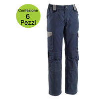 Multipack 6 pz pantaloni da lavoro globo professional slim fit tg. m