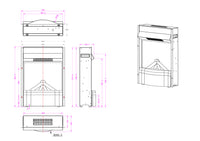 Camino Elettrico da Incasso 62,4x44,8x16,5 cm Effetto Fiamma 1600W Corsica