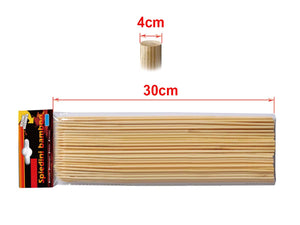 50 Spiedini Bamboo Diametro 4mm Lunga 30cm