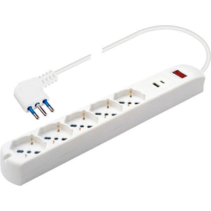 polypool pp2536 multipresa 5 prese schuko+2 usb a-c cod:ferx.500328