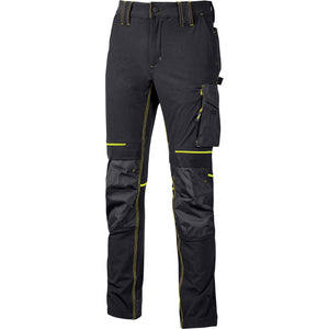 U-Power Pantalone Atom Slim Fit Nero-Giallo  tagliaM