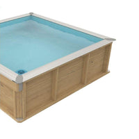 Piscina In Legno Quadrata  2,26 X 2,26 X H0,63 M Con Filtro A Cartuccia E Copertura Invernale