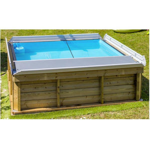 Piscina In Legno Quadrata  2,26 X 2,26 X H0,63 M Con Filtro A Cartuccia E Copertura Invernale