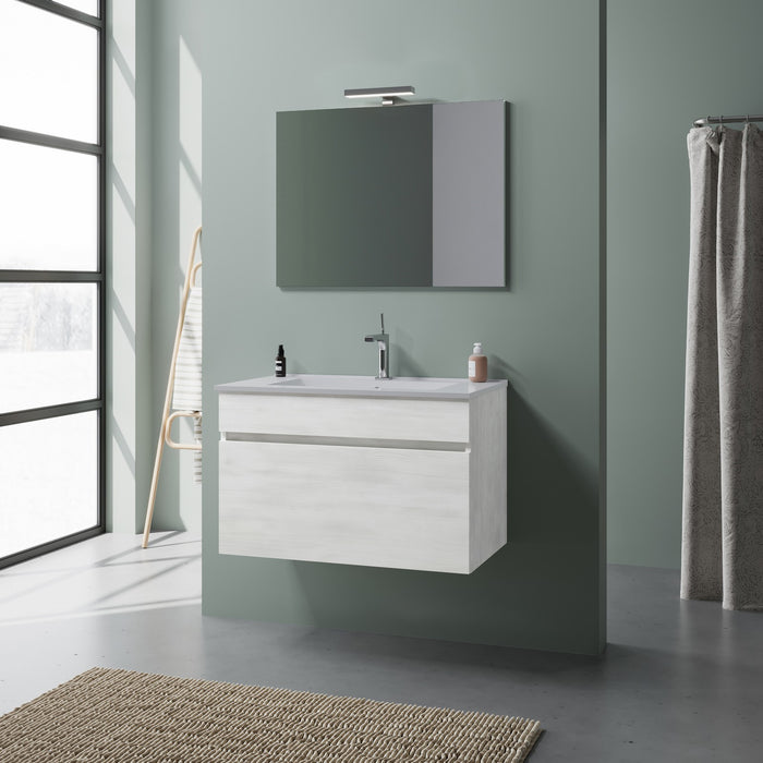 mobile bagno bogota cm. 80 sospeso rovere bianco 500948