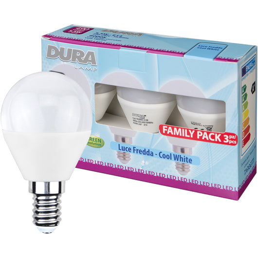 LED SET 3 SFERA W5,5E14 LUMEN490-6500K FREDDA  (10 pz)