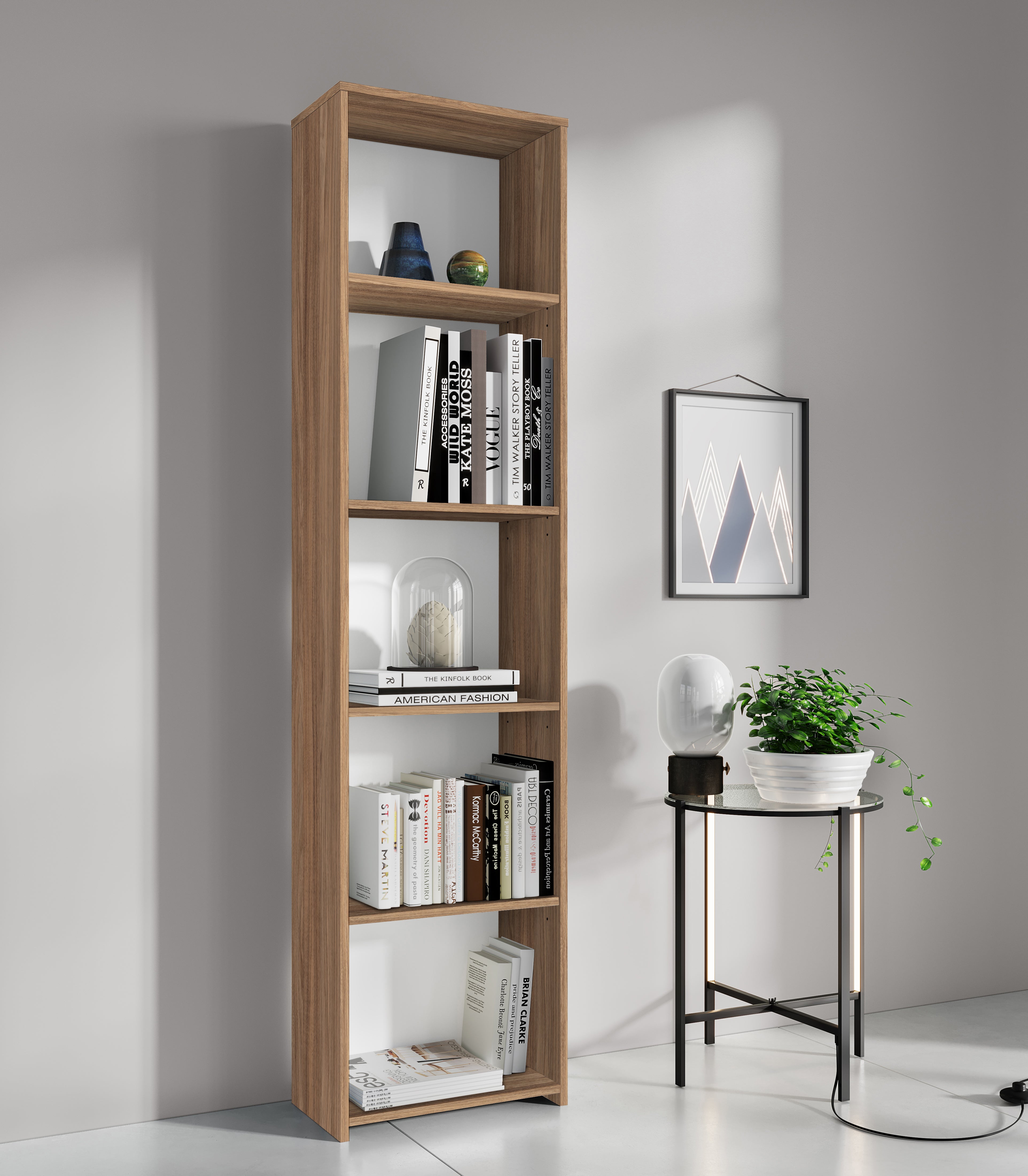 KIT LIBRERIA 4 RIPIANI ROVERE BAR. CM.L45XH183XD25 