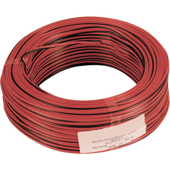 CAVO ELETTRICO HI-FI ROSSO-NERO 2X0,75  (100 metri)