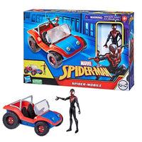 Marvel spider-man spider mobile e miles morales, veicolo da 15 cm con action figure, per bambini dai 4 anni in su - F56205L0