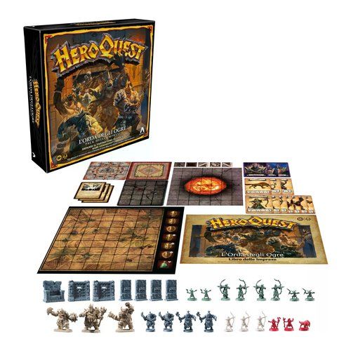 Hasbro gaming avalon hill heroquest, pack delle imprese l'orda degli ogre, dai 14 anni in su, da 2 a 5 giocatori, per giocare è necessario avere il sistema di gioco base heroquest - F9528103