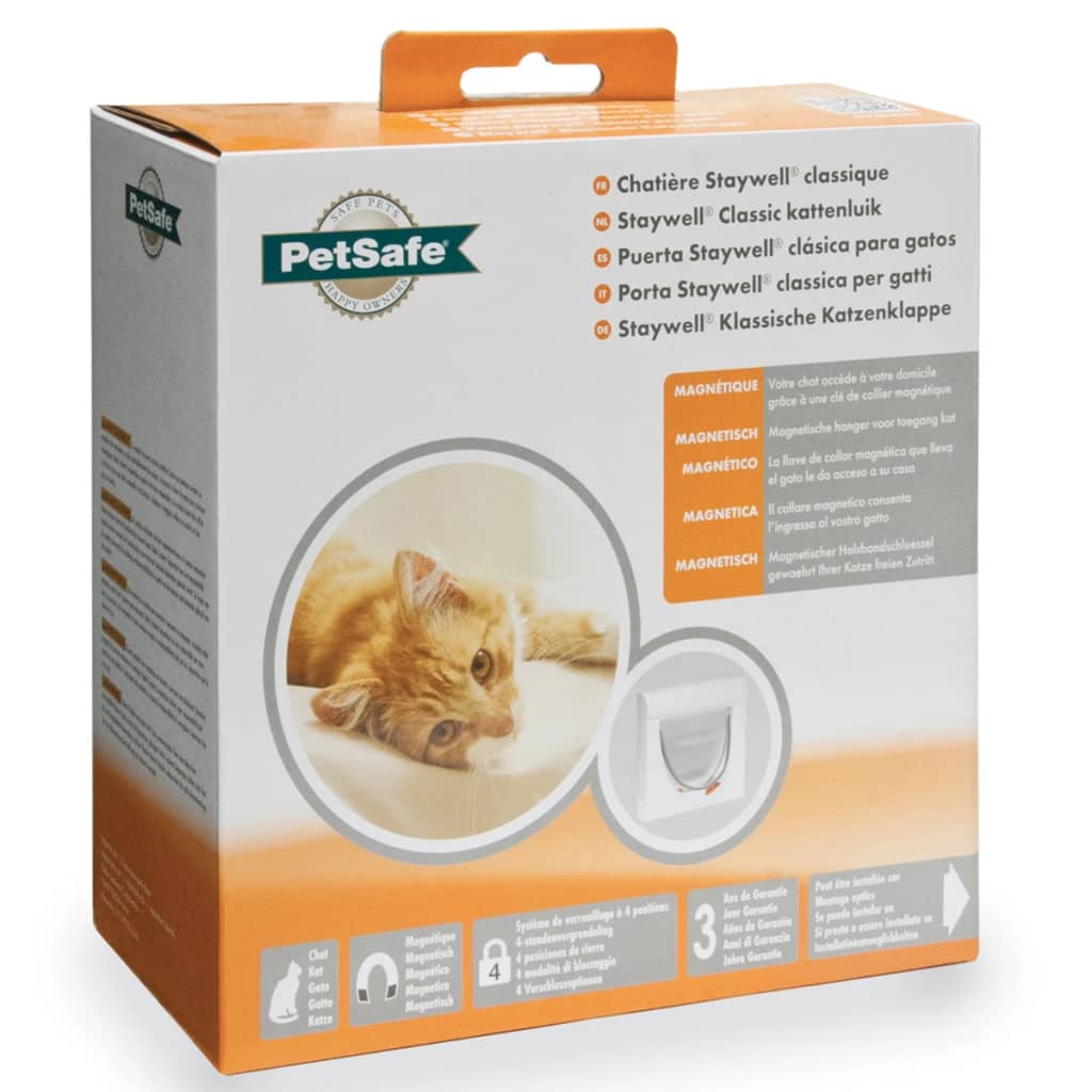 PetSafe Porta Basculante per Gatti Magnetica a 4 Modalità Classic 932 Bianca 5032