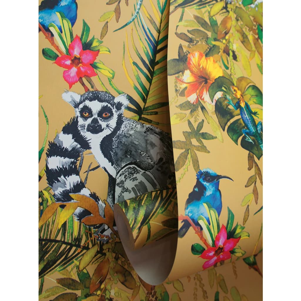 DUTCH WALLCOVERINGS Carta da Parati "Lemur" Ocra 442557